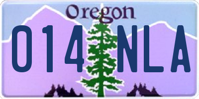OR license plate 014NLA