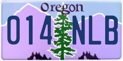 OR license plate 014NLB