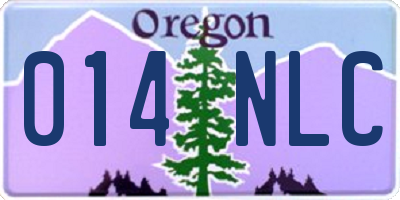OR license plate 014NLC