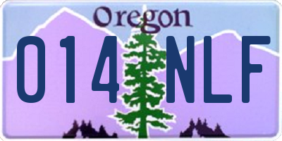 OR license plate 014NLF