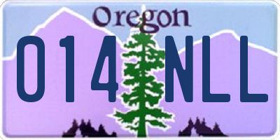 OR license plate 014NLL