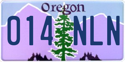 OR license plate 014NLN