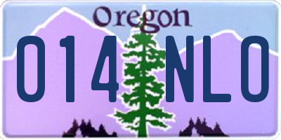 OR license plate 014NLO