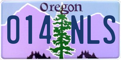 OR license plate 014NLS