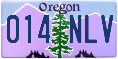 OR license plate 014NLV
