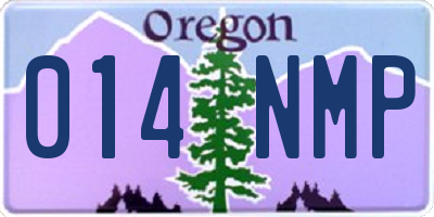 OR license plate 014NMP