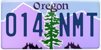 OR license plate 014NMT