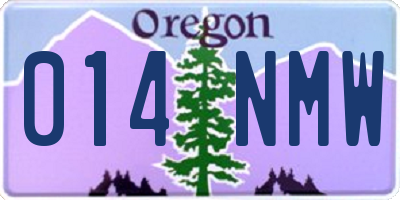OR license plate 014NMW