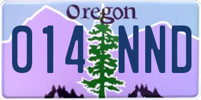 OR license plate 014NND