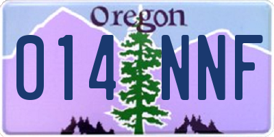 OR license plate 014NNF