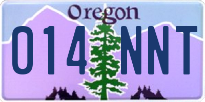OR license plate 014NNT