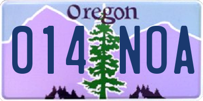 OR license plate 014NOA
