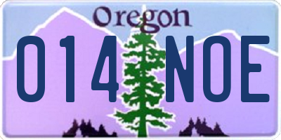 OR license plate 014NOE