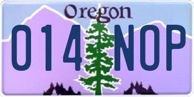 OR license plate 014NOP