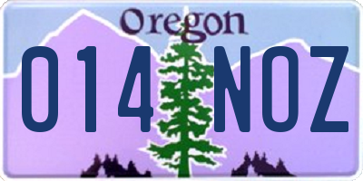 OR license plate 014NOZ