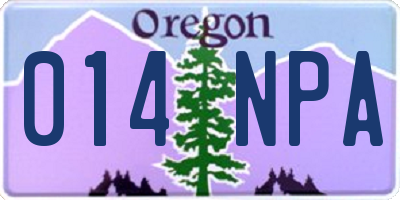 OR license plate 014NPA