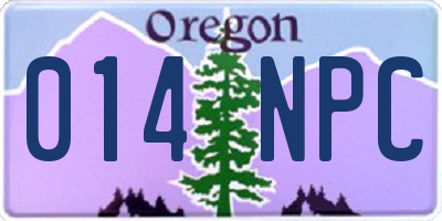 OR license plate 014NPC