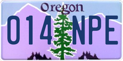 OR license plate 014NPE