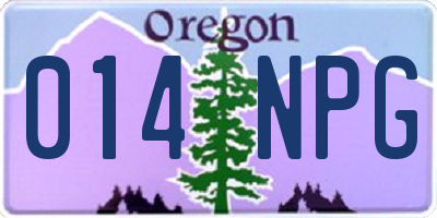 OR license plate 014NPG