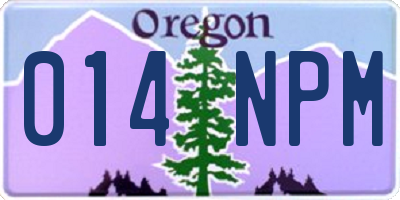 OR license plate 014NPM