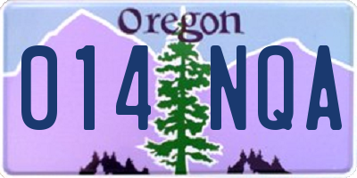 OR license plate 014NQA