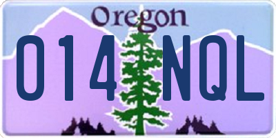 OR license plate 014NQL