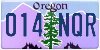 OR license plate 014NQR