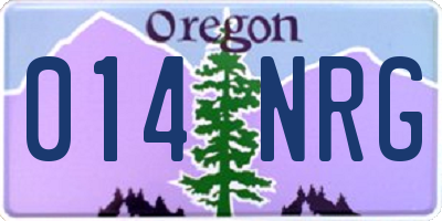 OR license plate 014NRG