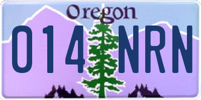 OR license plate 014NRN