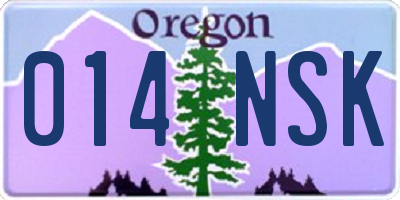 OR license plate 014NSK