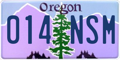 OR license plate 014NSM