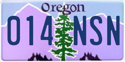 OR license plate 014NSN