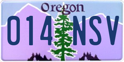 OR license plate 014NSV