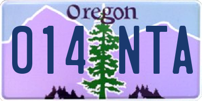 OR license plate 014NTA