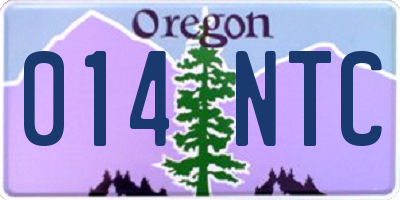 OR license plate 014NTC