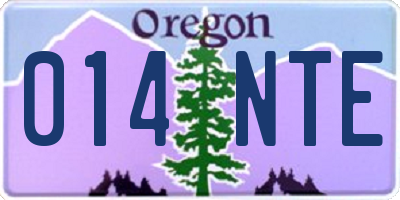 OR license plate 014NTE