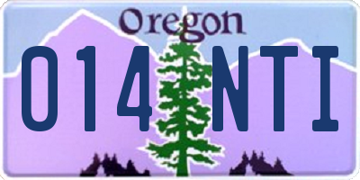 OR license plate 014NTI