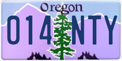 OR license plate 014NTY