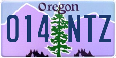 OR license plate 014NTZ