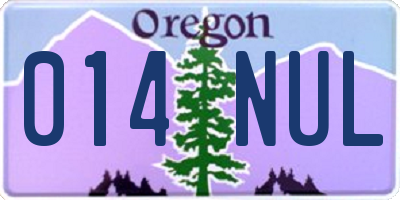 OR license plate 014NUL