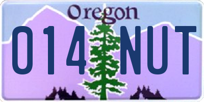 OR license plate 014NUT