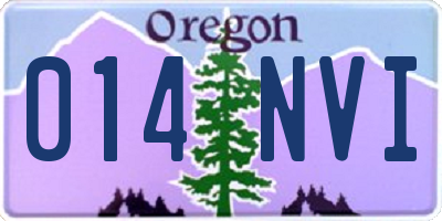 OR license plate 014NVI