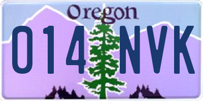 OR license plate 014NVK