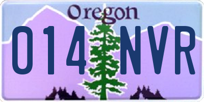 OR license plate 014NVR