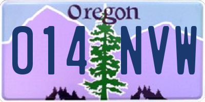OR license plate 014NVW