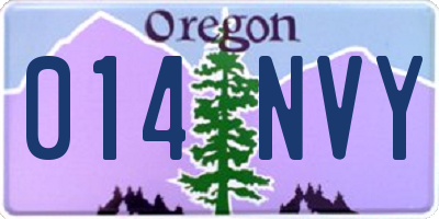OR license plate 014NVY