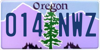 OR license plate 014NWZ