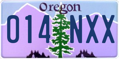 OR license plate 014NXX