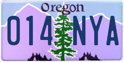 OR license plate 014NYA