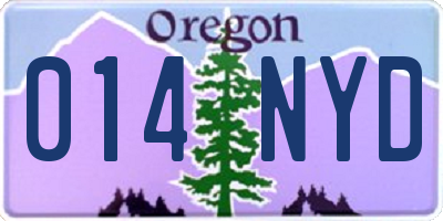 OR license plate 014NYD